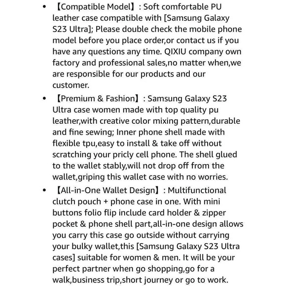 Wallet Case For Samsung Galaxy S23 Ultra Multi Function Detachable Magnetic - Picture 9 of 10